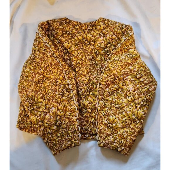 Kika Vargas Womens Floral Quilted Jacket With Button Front & Scalloped Edges Siz - Picture 6 of 8